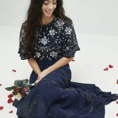 Asos Design Flutter Sleeve Maxi Dress