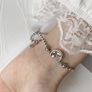 Moon Star Starburst Charm Silver Bracelet Image 2