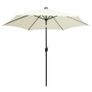 Parasol with LED Lights and Aluminium Pole 300 cm Sand White Image 3