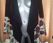 BNWT Black floral light coat by Kaktus size UK12 EU40 Postage included