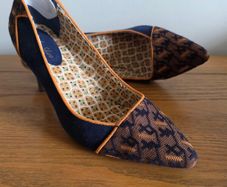 Ruby Shoo Navy Geo-Pattern Pointed Heels - UK 7  EU 40
