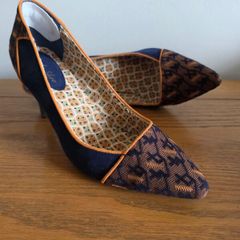 Ruby Shoo Navy Geo-Pattern Pointed Heels - UK 7  EU 40