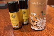 Brand new The Handmade Company- Lemongrass and Cedarwood Body Lotion and 2 Free Travel size Body Wash and Body Lotion
