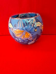 Glass Monarch Butterfly Tealight Holder