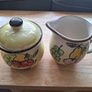 Tea Set/Vintage Pottery with Fruit Pattern .. FINAL Price Drop Image 4