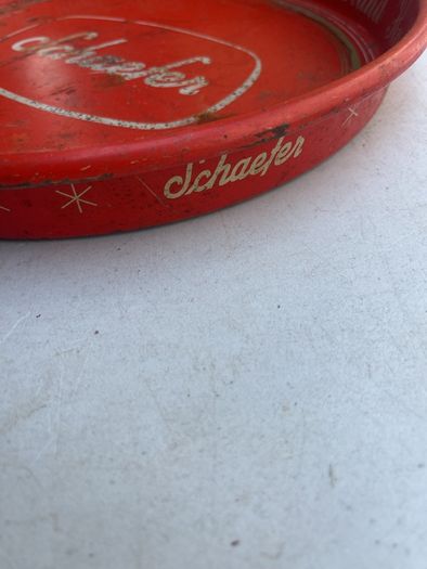 Vintage Schaefer pub tray 14in diameter