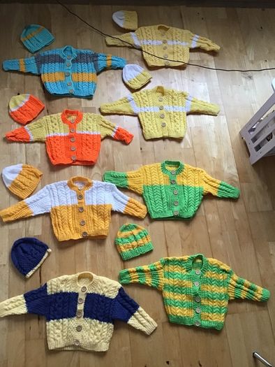 Baby cardigan and hat sets