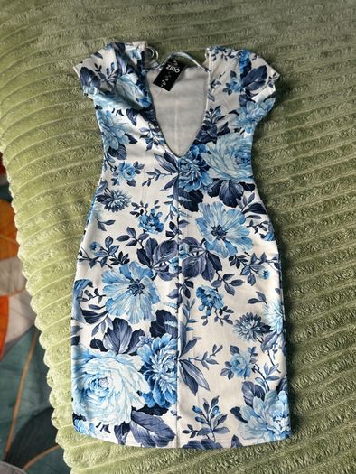 QUIZ blue flowers design dress size 8 NEW
