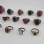 15 Traditional Brass Stone & Glass Rings Rustic Antique Jewellery Image 6