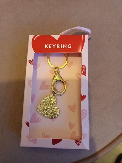 Heart gem keyring