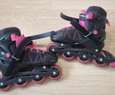 Power Adjustable rollerblades Inline Skates pink and black in Size 34-37