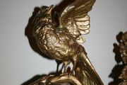 Antique gold heavy statue ornament bird