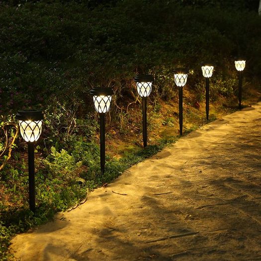 Solar Garden Lights Outdoor Pathway Light Solar Powered Waterproof Stake Lights Outside Ornaments for Patio Lawn Yard Ground Backyard Courtyard Dusk to Dawn Auto On/Off,6 Pack