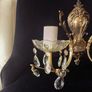 Pair of crystal and brass wall lights Image 2