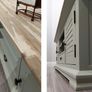 Hand-Painted TV Console, Cabinet, Solid Wood Top & Storage Image 3