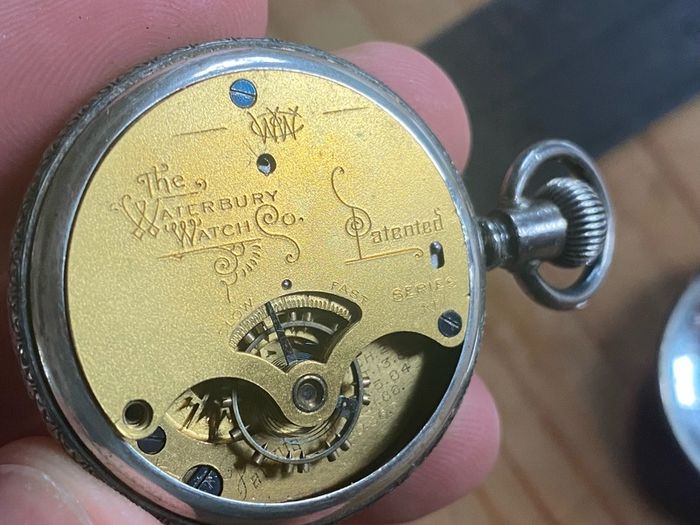 Waterbury Watch Company Coin Silver Pocket Watch