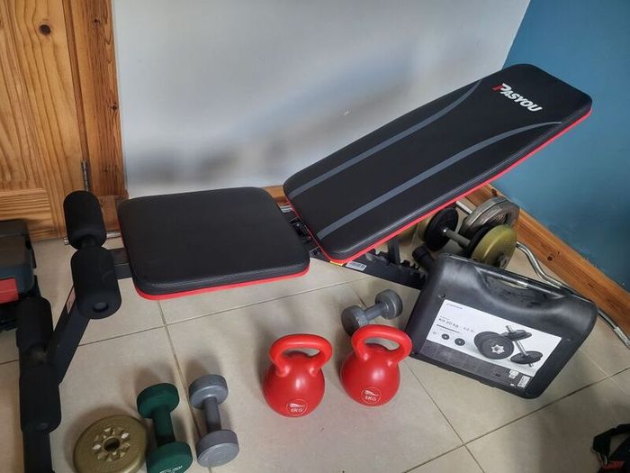 Complete Home Gym Bundle: PASYOU Bench, 20kg Dumbbell Set & Barbell.