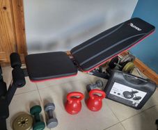 Complete Home Gym Bundle: PASYOU Bench, 20kg Dumbbell Set & Barbell.