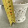 Vintage porcelain tealight holder. Bright white. Filigree. Cut out. Candle. Regal. Circa late 20th century. Image 2