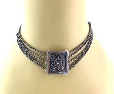Antique Biedermeier 800 Silver Choker Necklace