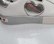 LOVE MOSCHINO white lace-up trainers Sz 40 (Fit 7- 7.5UK) - Rrp 220 (New)