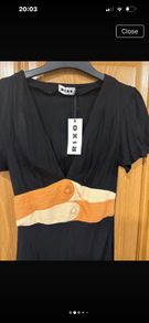 Rixo Black Midi Dress Bnwt Uk 6 / Xxs