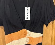 Rixo Black Midi Dress Bnwt Uk 6 / Xxs