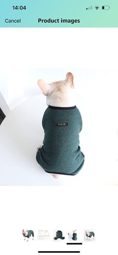 Dog Clothes, Dog Pajamas Soft Four-Legged Jumpsuit French Bulldog Clothes Dog Onesies for Puppy Small Medium Dogs (Blackish green,