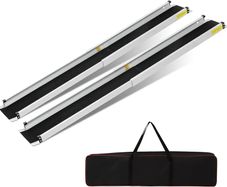 2PCS Telescopic Wheelchair Ramps, 4FT - 122L x 18.9W cm Portable Threshold Ramps,272kg Capacity,for Home Front Door Stair Steps