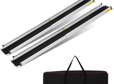 2PCS Telescopic Wheelchair Ramps, 4FT - 122L x 18.9W cm Portable Threshold Ramps,272kg Capacity,for Home Front Door Stair Steps