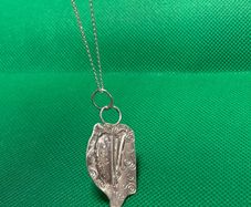 Handmade sterling silver harp pendant on 18inch chain