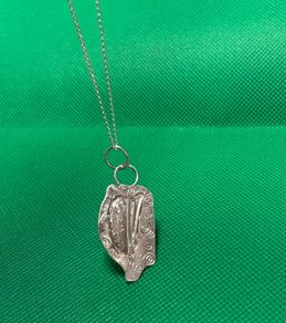 Handmade sterling silver harp pendant on 18inch chain