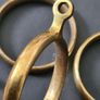 20 Vintage Solid Brass Curtain Rings 45mm, Heavy Duty Rings with Eyelets Image 2