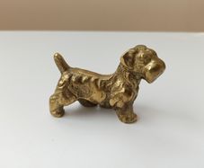 Solid brass dog figurine  H 5cm
