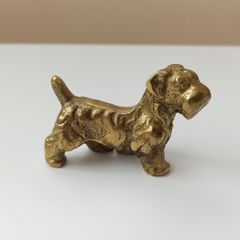 Solid brass dog figurine  H 5cm