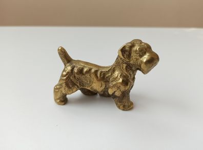 Solid brass dog figurine  H 5cm