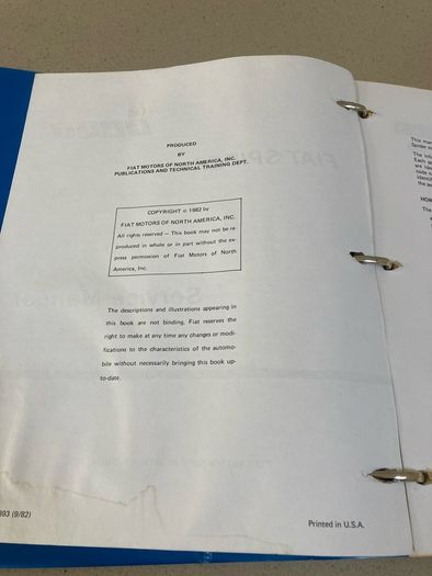 Fiat 124 Spider Factory Shop Manual