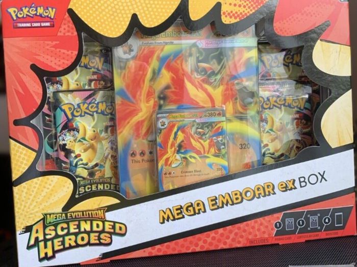 Pokemon Ascended Heros MEGA Emboar ex Box