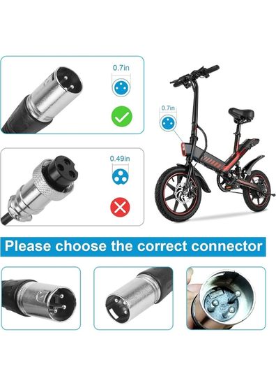 54.6V 2Amp Battery Charger for Electric Bike, 48V Lithium Battery Charger For Electric Scooter, Ebike, Mobility Scooter, XLR 3 Pin Connector IRISH  PLUG