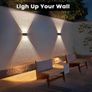 Solar Fence Lights Outdoor Garden, Warm White, Up & Down Solar Wall Lights Outdoor, Waterproof, 120 Lumens Bright Dusk to Dawn for Yard/Pool/Porch - 2 Pack Image 4