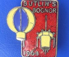 BUTLINS BOGNOR REGIS 1964 (holiday camp, West Sussex) - resident camper's enamel badge