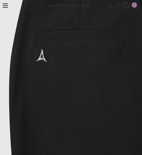 Maniere De Voir Black High Rise Slim Fit Pants UK 10
