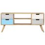 TV Cabinet 110x35x48 cm Solid Mango Wood Image 4
