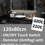 LED Bathroom Mirror Antifog 120x80cm Touch Switch Bright Makeup Cosmetic Defogger Image 2