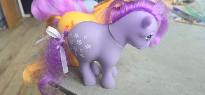 3 x Reproduction Blossom Butterscotch Bluebelle Basic Fun MLP based on G1 My Little Pony 2007 2017