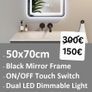 LED Bathroom Mirror Black Frame Antifog Dual LED Image 2