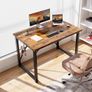 Computer Desk 100 x 50 x 75 cm, Home Office desk, Study Writing Small Desks, Gaming Deske for Home Workstations, Industrial Design Black Desk Metal Frame, Rustic Brown Image 6