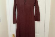 M&amp;S Jersey Cosy Midi Column Dress in Claret - size UK 12