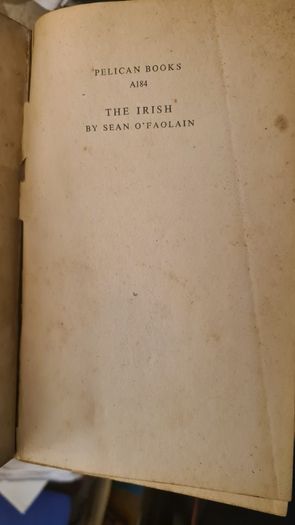 The Irish. By Sean O Faolain. Paperback In Fair Condition.