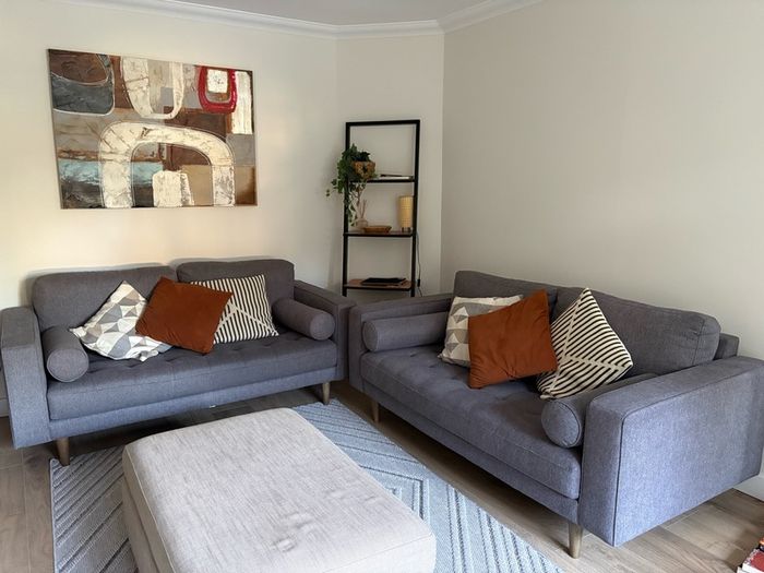 COOPER Grey Fabric 2 Seater Sofa x 2